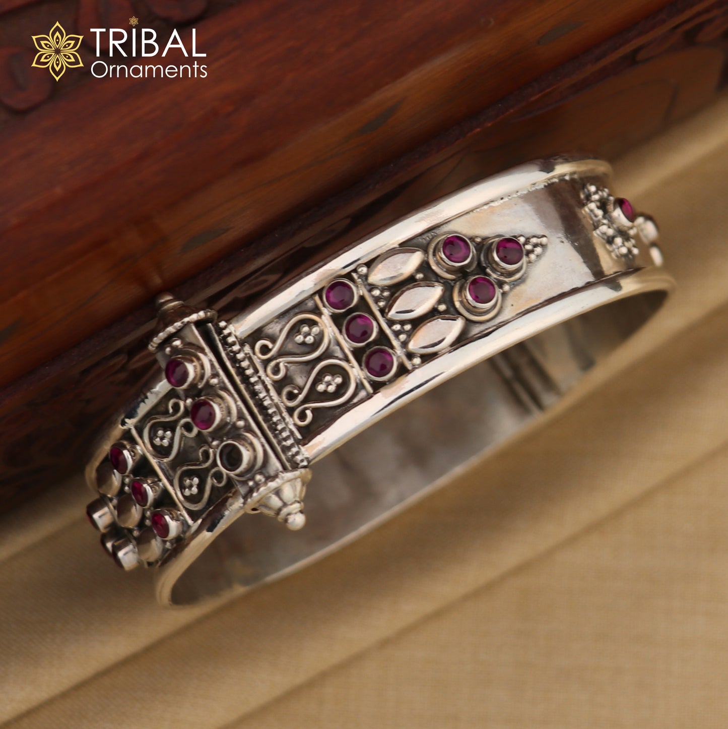 925 sterling silver handmade vintage design purple stone bangle cuff bracelet stunning stylish tribal brides jewelry gifting nssk480