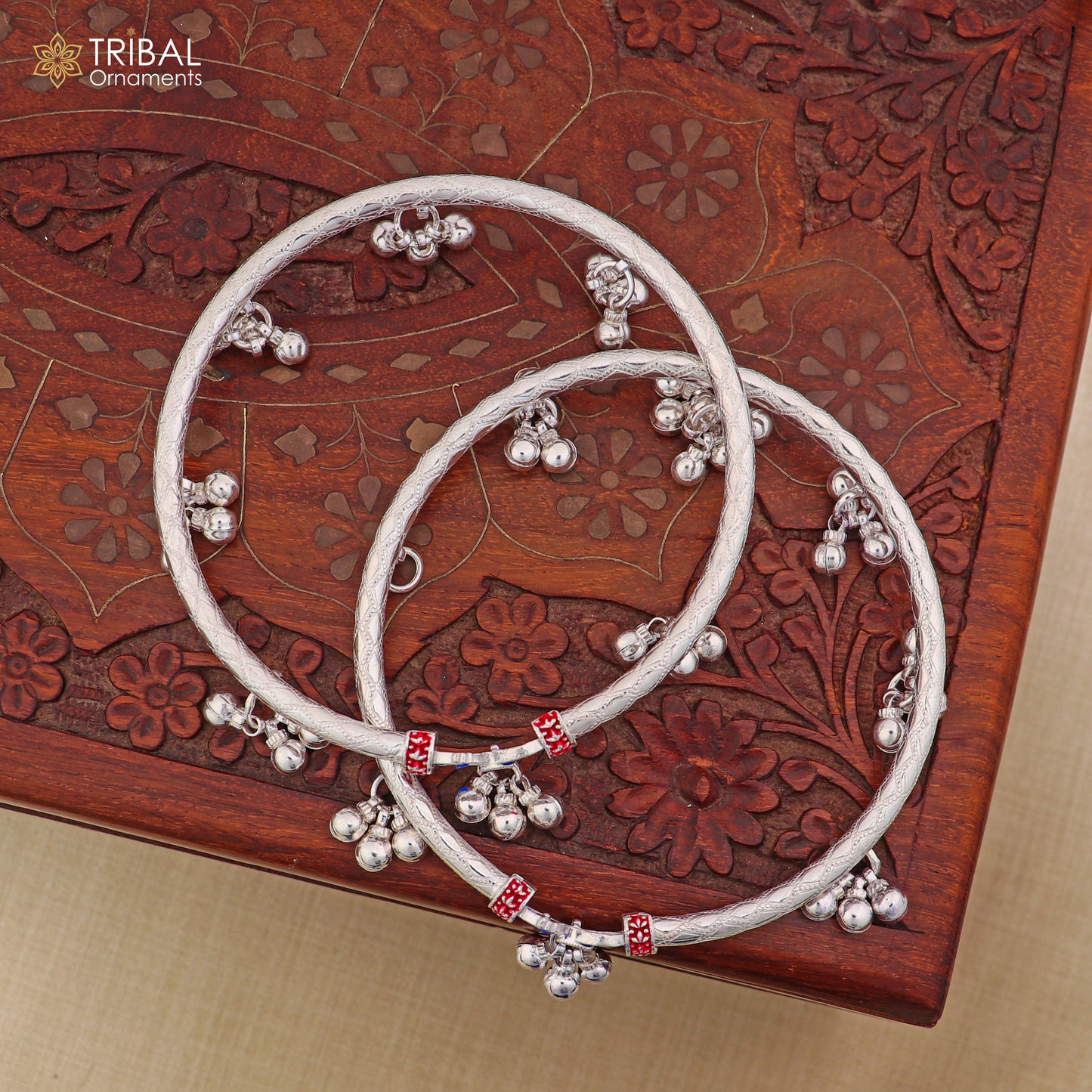 4 mm 925 sterling silver vintage design customized foot ankle bracelet with noisy bells kada jewelry nsfk155