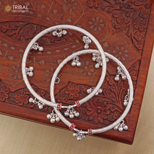 4 mm 925 sterling silver vintage design customized foot ankle bracelet with noisy bells kada jewelry nsfk155