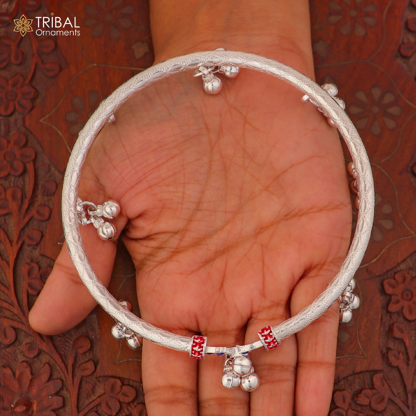 4 mm 925 sterling silver vintage design customized foot ankle bracelet with noisy bells kada jewelry nsfk155