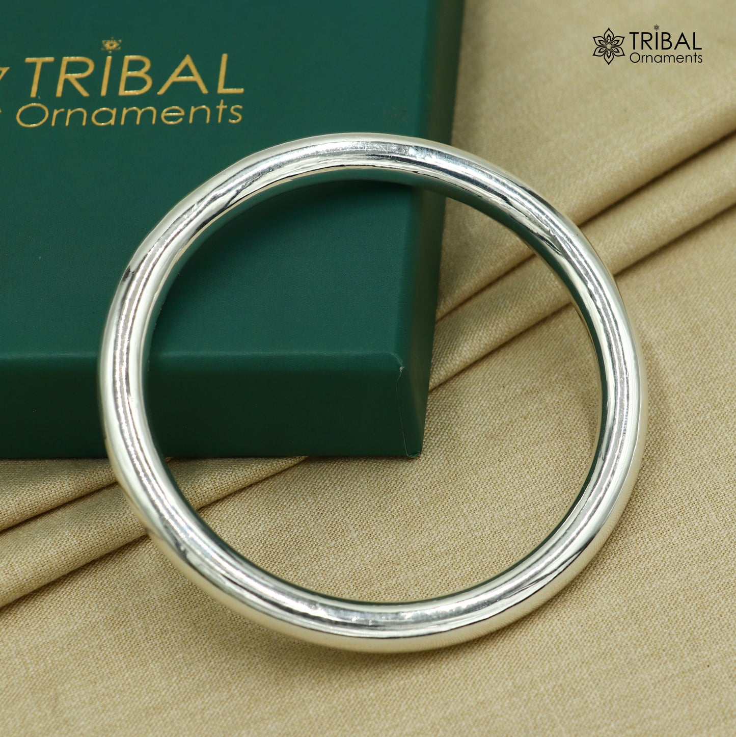 Solid 999 silver customized round plain bangle kada tribal jewelry nsk945