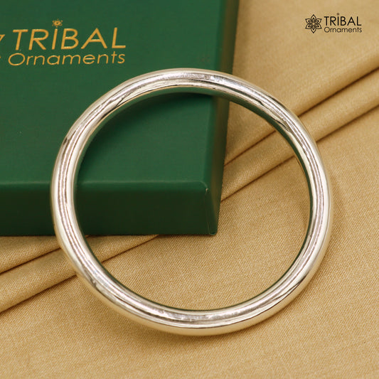 Solid 999 silver customized round plain bangle kada tribal jewelry nsk945
