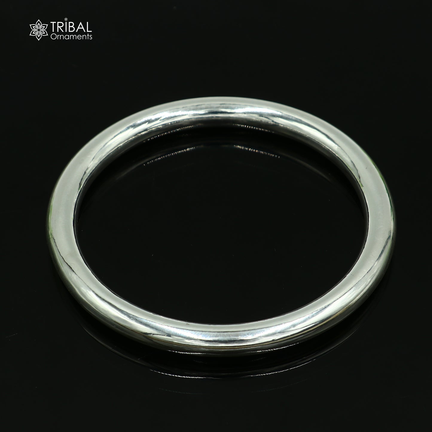 Solid 999 silver customized round plain bangle kada tribal jewelry nsk945