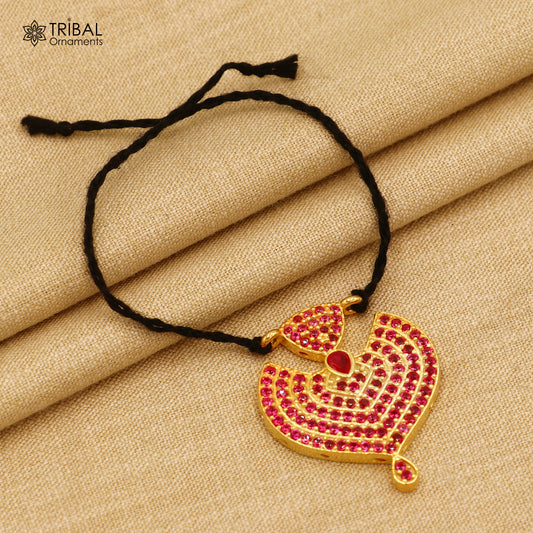 925 sterling silver pink stone style necklace for idols or god statues gold polished jewelry set774