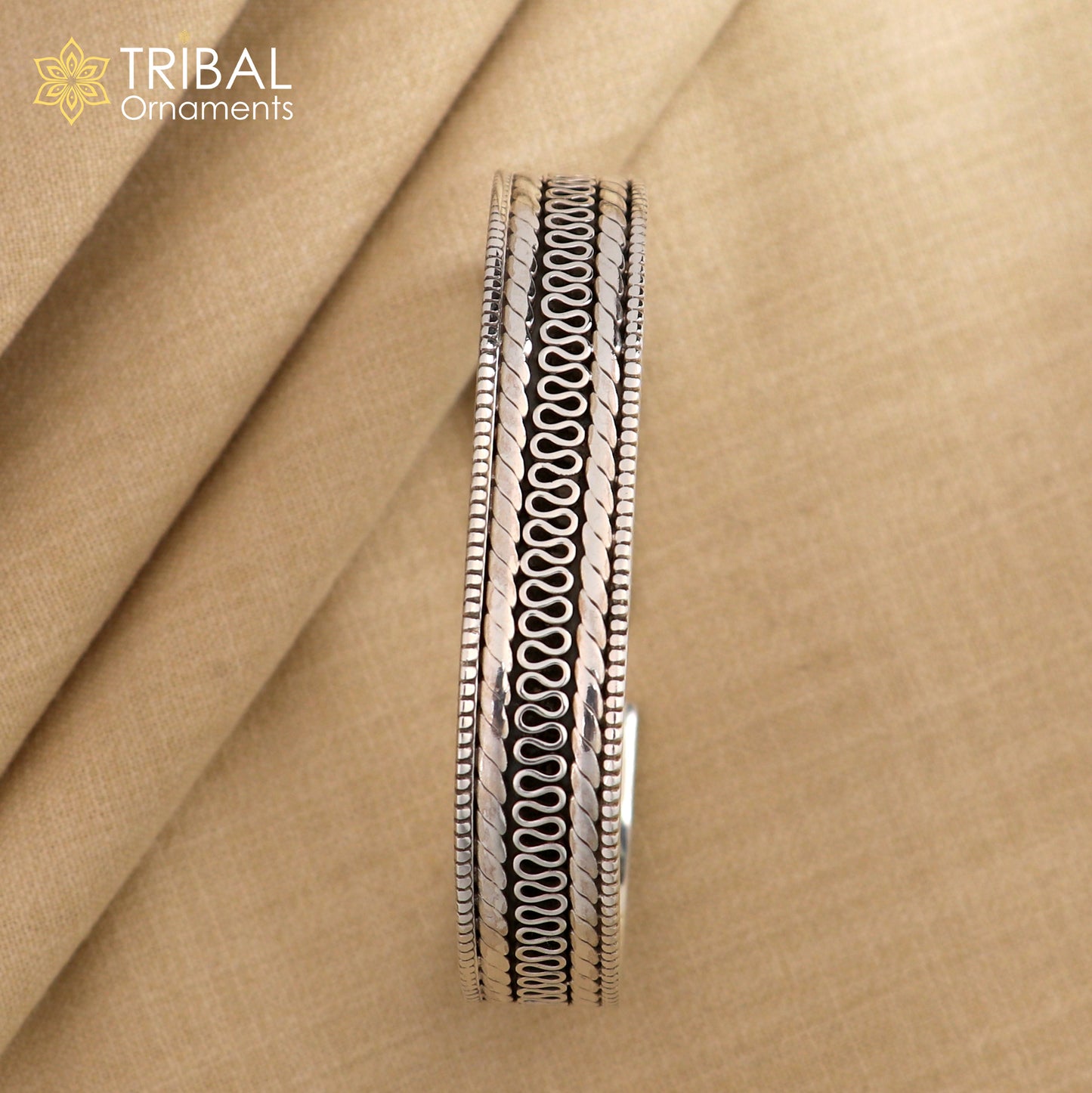 925 sterling silver vintage design handmade work cuff bangle bracelet kada cuff221