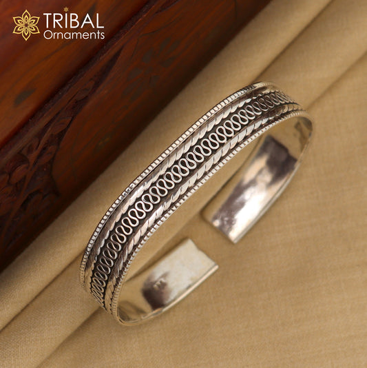 925 sterling silver vintage design handmade work cuff bangle bracelet kada cuff221