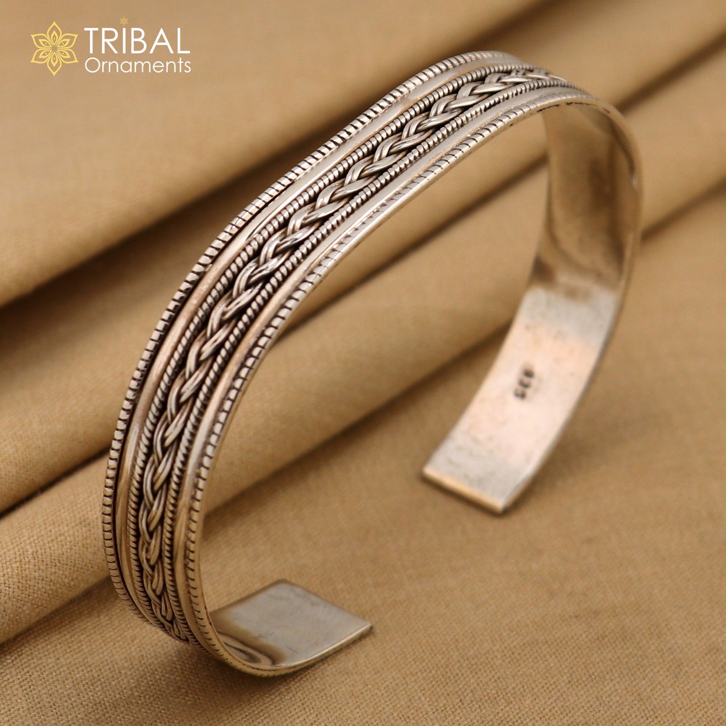 925 sterling silver vintage design handmade work cuff bangle bracelet kada cuff222