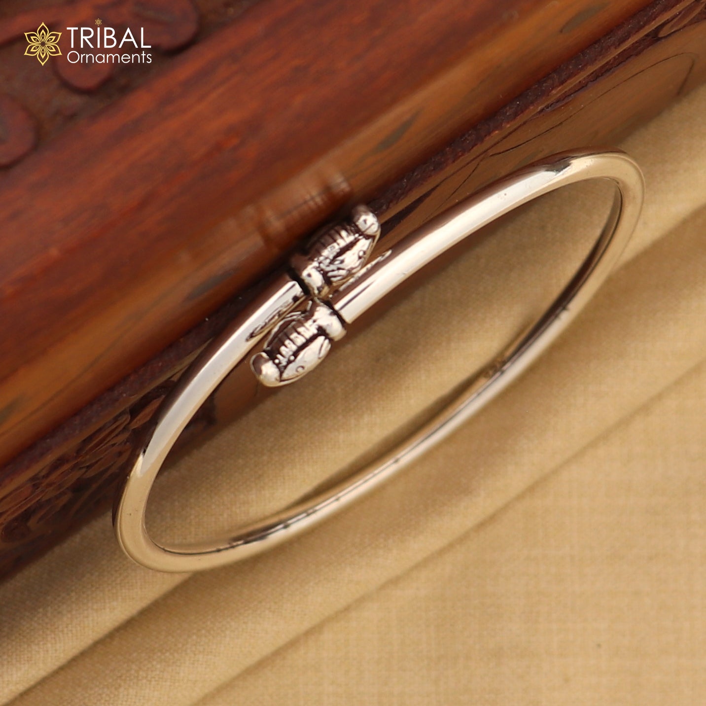 925 sterling silver plain shiny design customized elephant face bangle bracelet kada, best stylish brides bangle belly dance jewelry nsk523