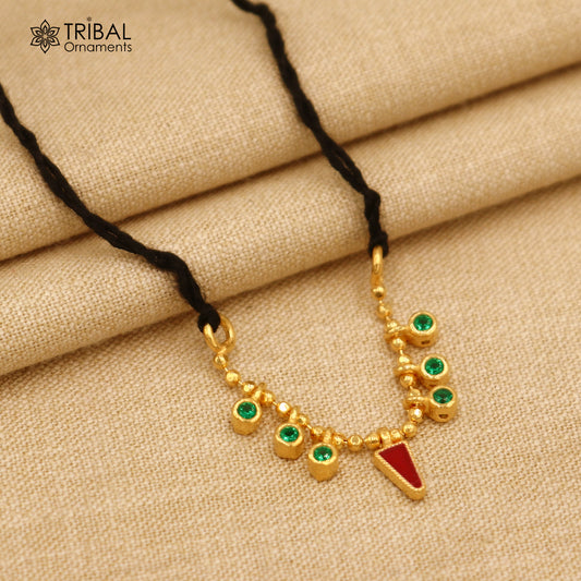 925 sterling silver  multi color stone necklace for idols or god statues gold polished jewelry set779