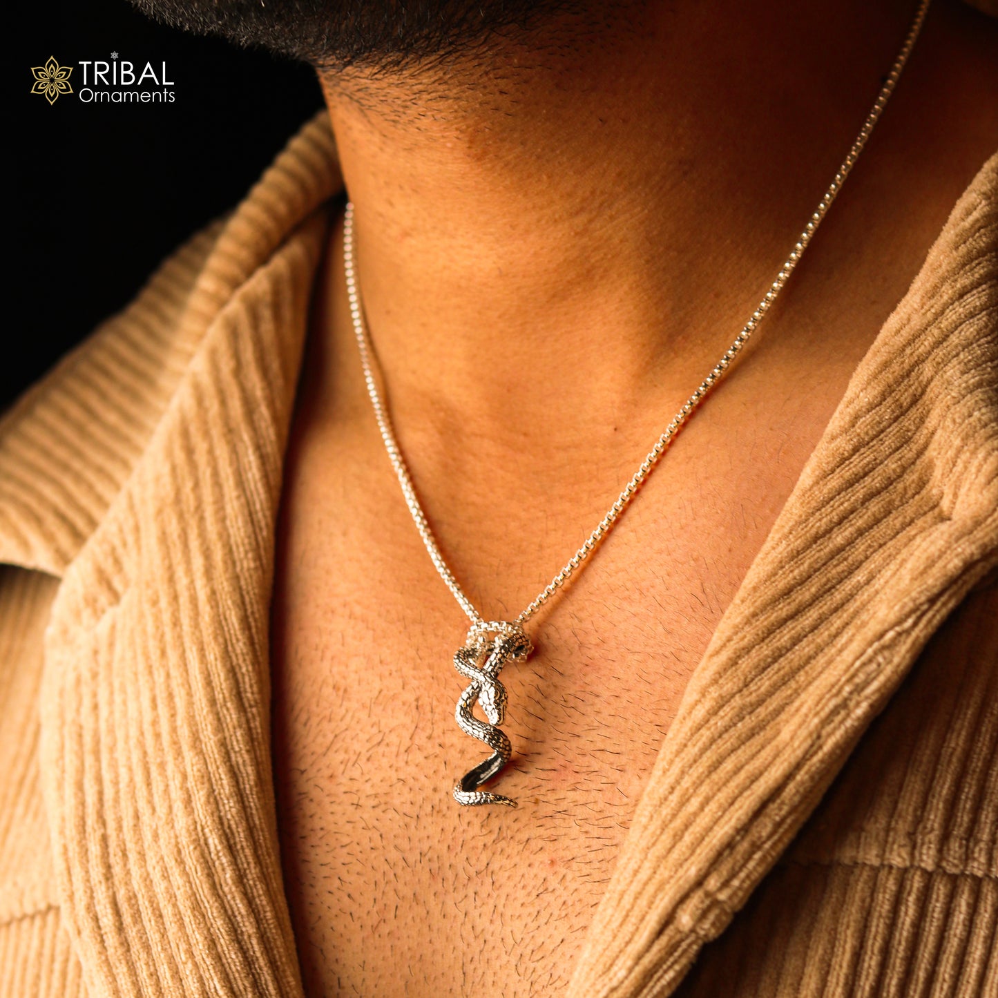 925 sterling silver unique waved snake pendant/ king cobra snake pendant is n embodiment of timeless beauty and symbolism nsp644