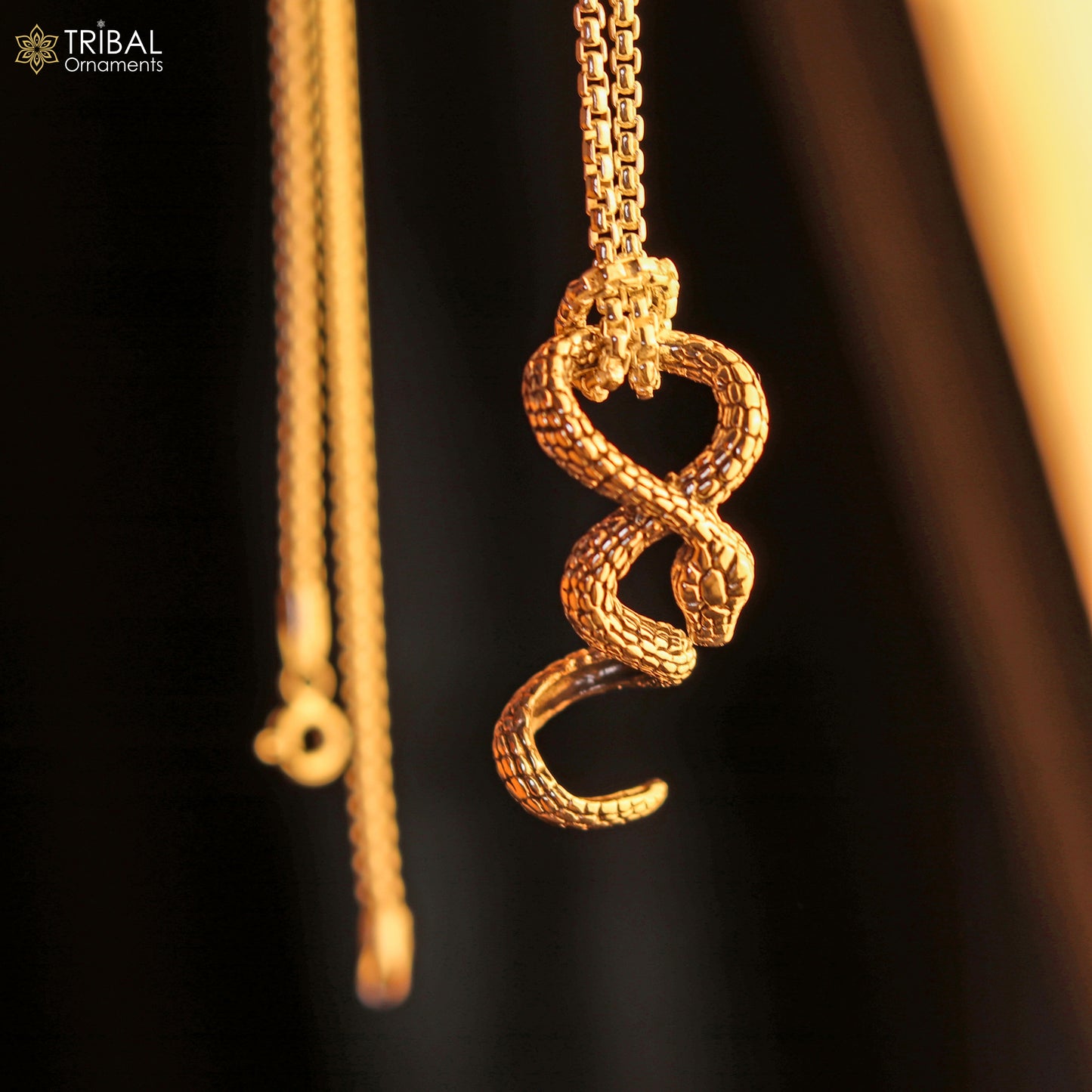 925 sterling silver unique waved snake pendant/ king cobra snake pendant is n embodiment of timeless beauty and symbolism nsp644