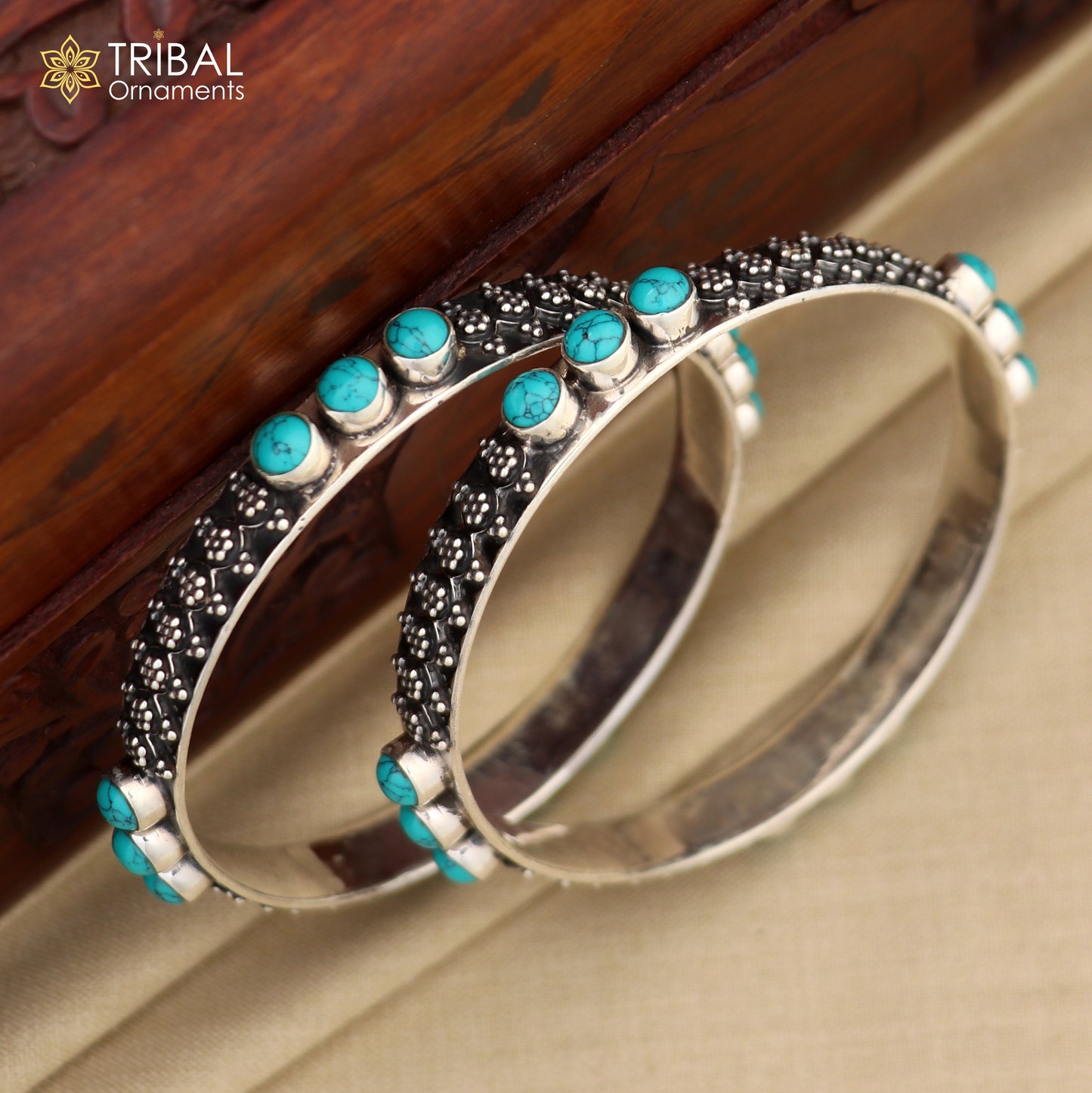 925 sterling silver customized vintage design turquoise stone bangle bracelet kada brides ethnic jewelry nba339