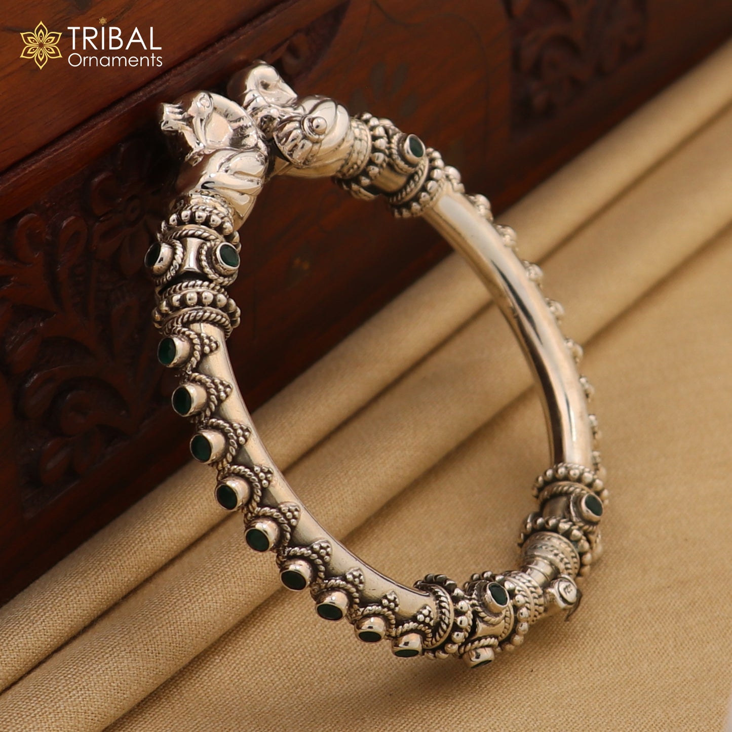 Vintage design handcrafted unique work 925 sterling silver peacock bangle bracelet kada unique screw locking best gifting jewelry nsk465
