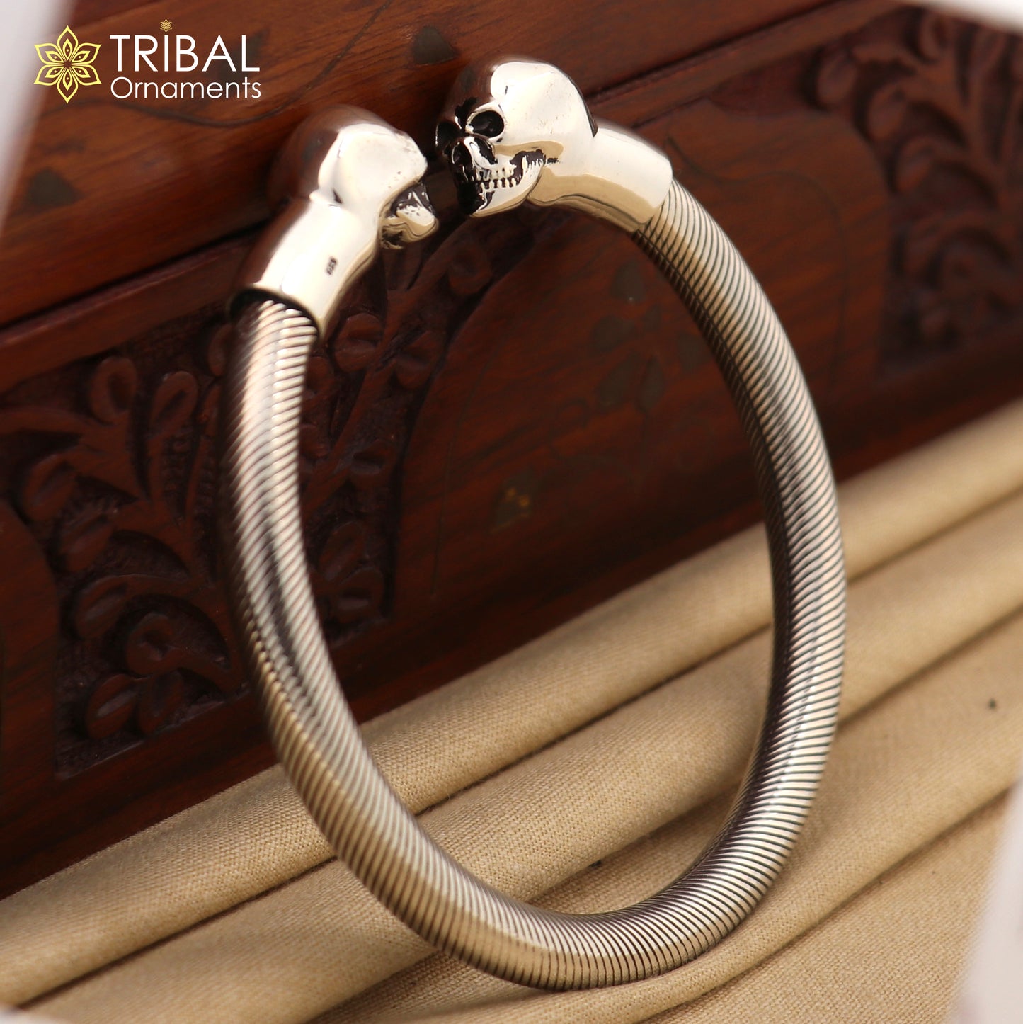 925 sterling silver gorgeous hip-hop skull design bangle bracelet kada unisex gifting personalized jewelry nssk33