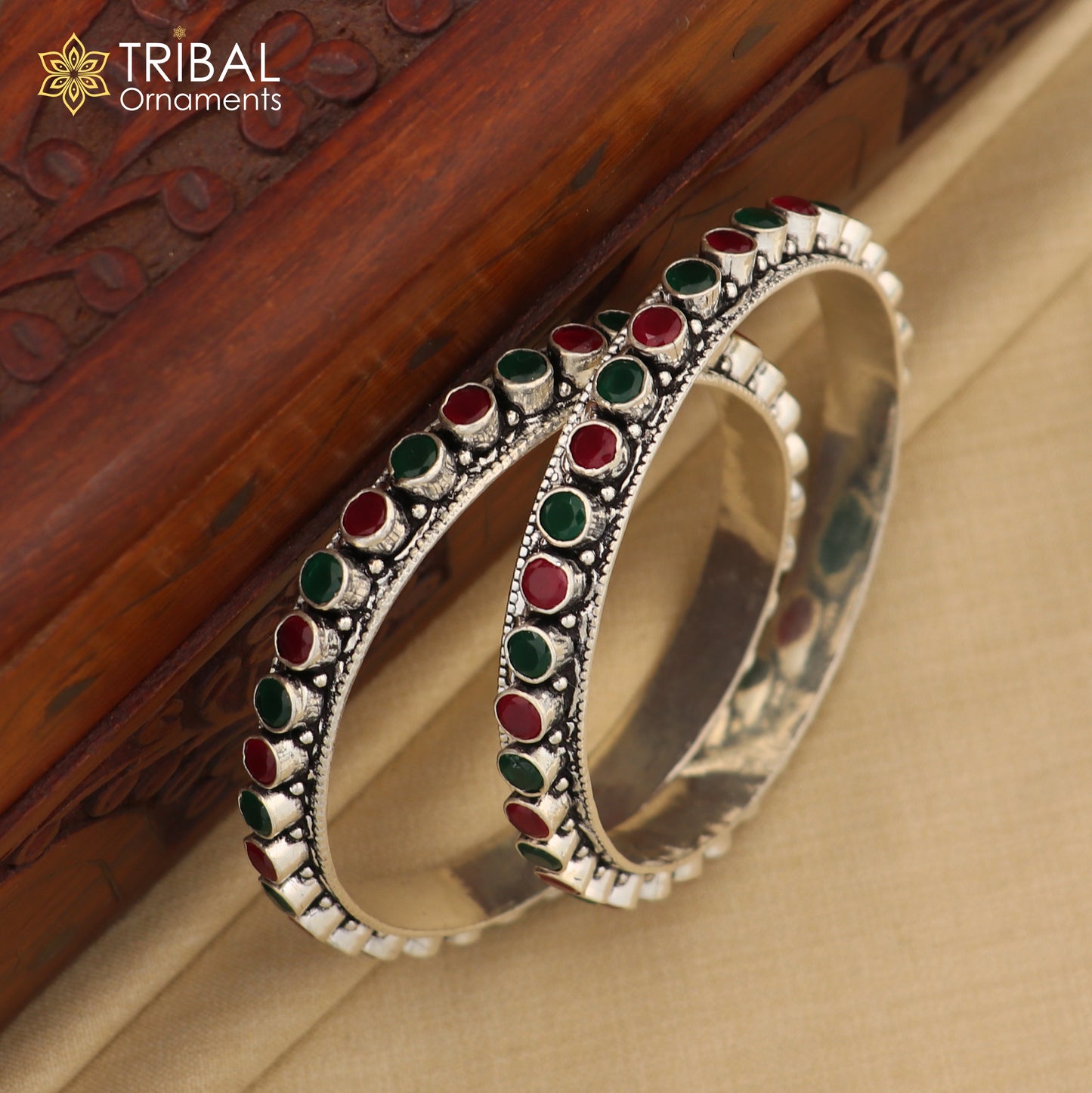 925 sterling silver fabulous cut stone bangle bracelet gorgeous green and red color stone elegant girl's women's jewelry ba175