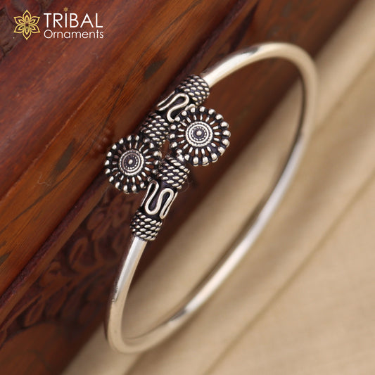 925 sterling silver vintage design stylish kada bangle bracelet tribal jewelry nsk879