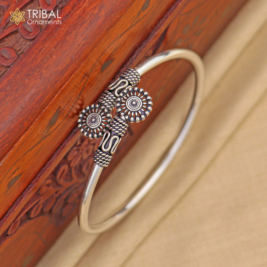 925 sterling silver vintage design stylish kada bangle bracelet tribal jewelry nsk879
