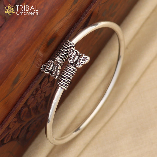 925 sterling silver butterfly design stylish kada bangle bracelet tribal jewelry nsk875
