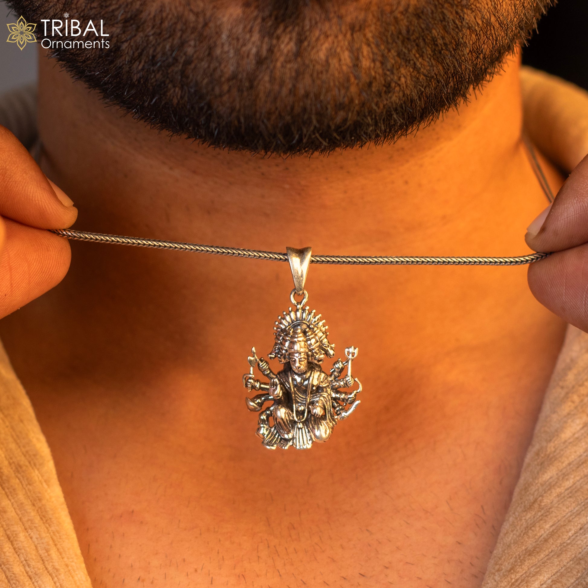 Vintage trendy 925 sterling silver handmade Panch mukhi hanuman pendant, amazing stylish unisex pendant locket personalized jewelry ssp438 - TRIBAL ORNAMENTS