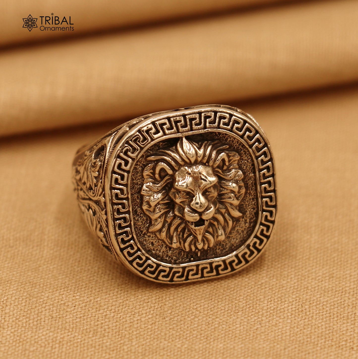 925 sterling silver ethnic lion design ring Jewelry sr812