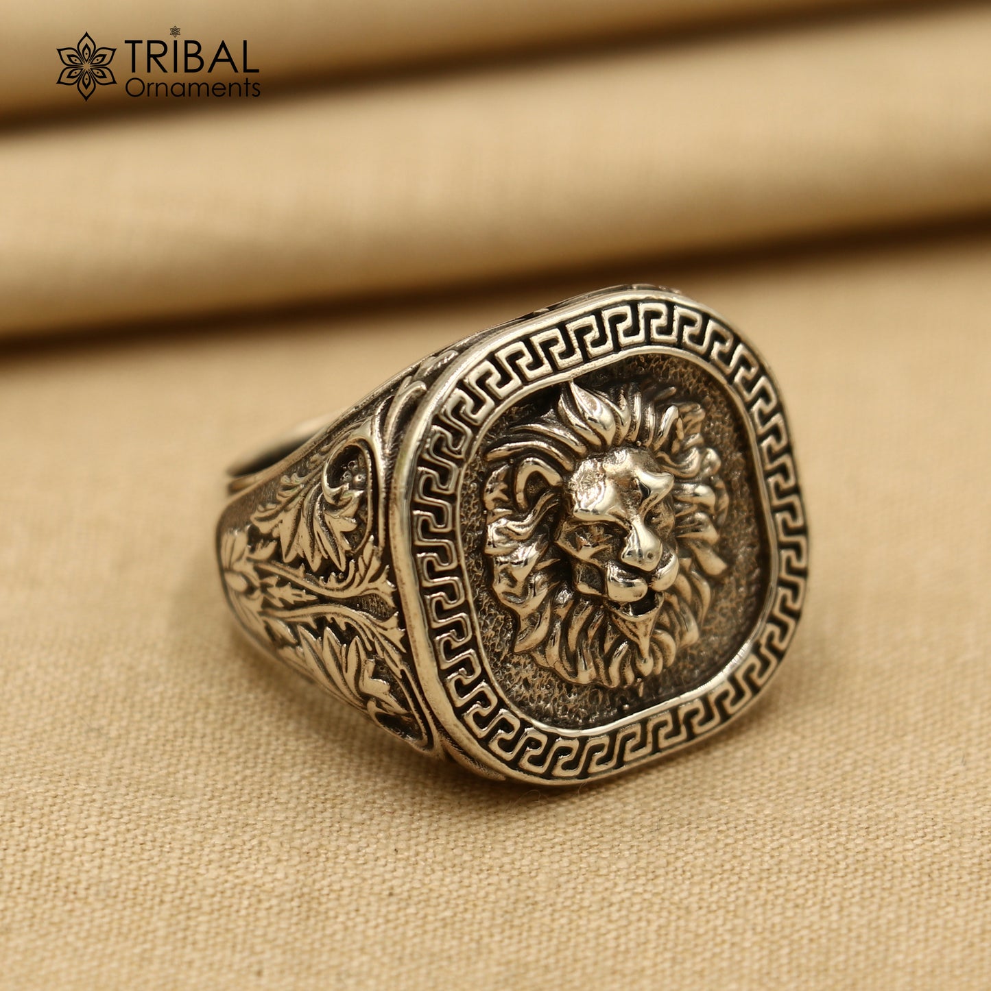 925 sterling silver ethnic lion design ring Jewelry sr812
