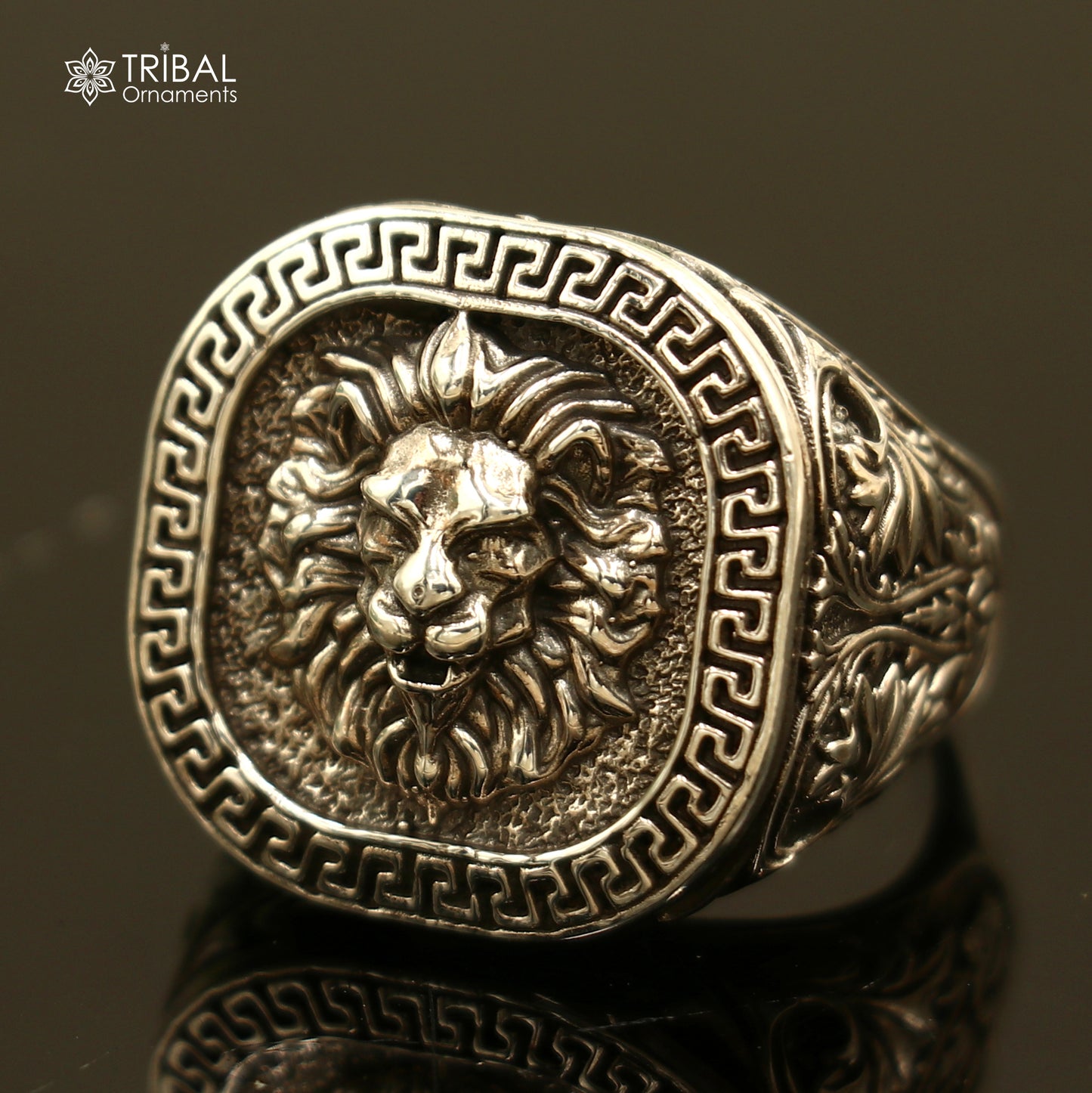 925 sterling silver ethnic lion design ring Jewelry sr812
