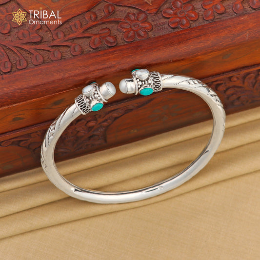 Stylish customized design Ankle kada, ankle bangle bracelet with gorgeous turquoise stone, amazing brides made wedding gifting anklets sak15