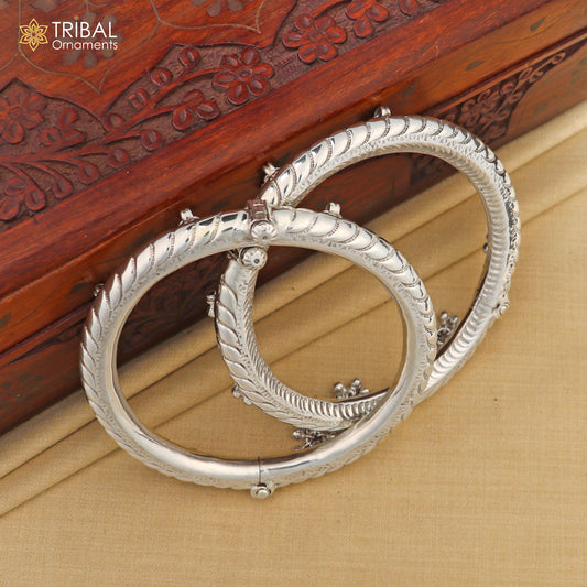 925 pure silver Vintage antique design oxidized foot kada ankle bracelet tribal ethnic silver jewelry nsfk108