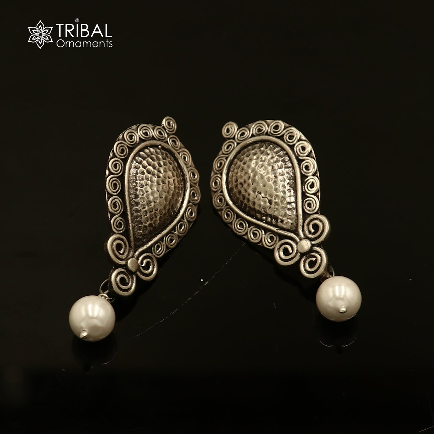 925 sterling silver ethnic vintage style traditional earring with drop dangle beads earring ear746