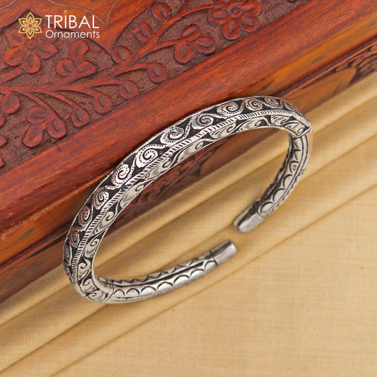 925 sterling silver Vintage design chitai work foot kada ankle bracelet tribal ethnic silver jewelry nsfk101