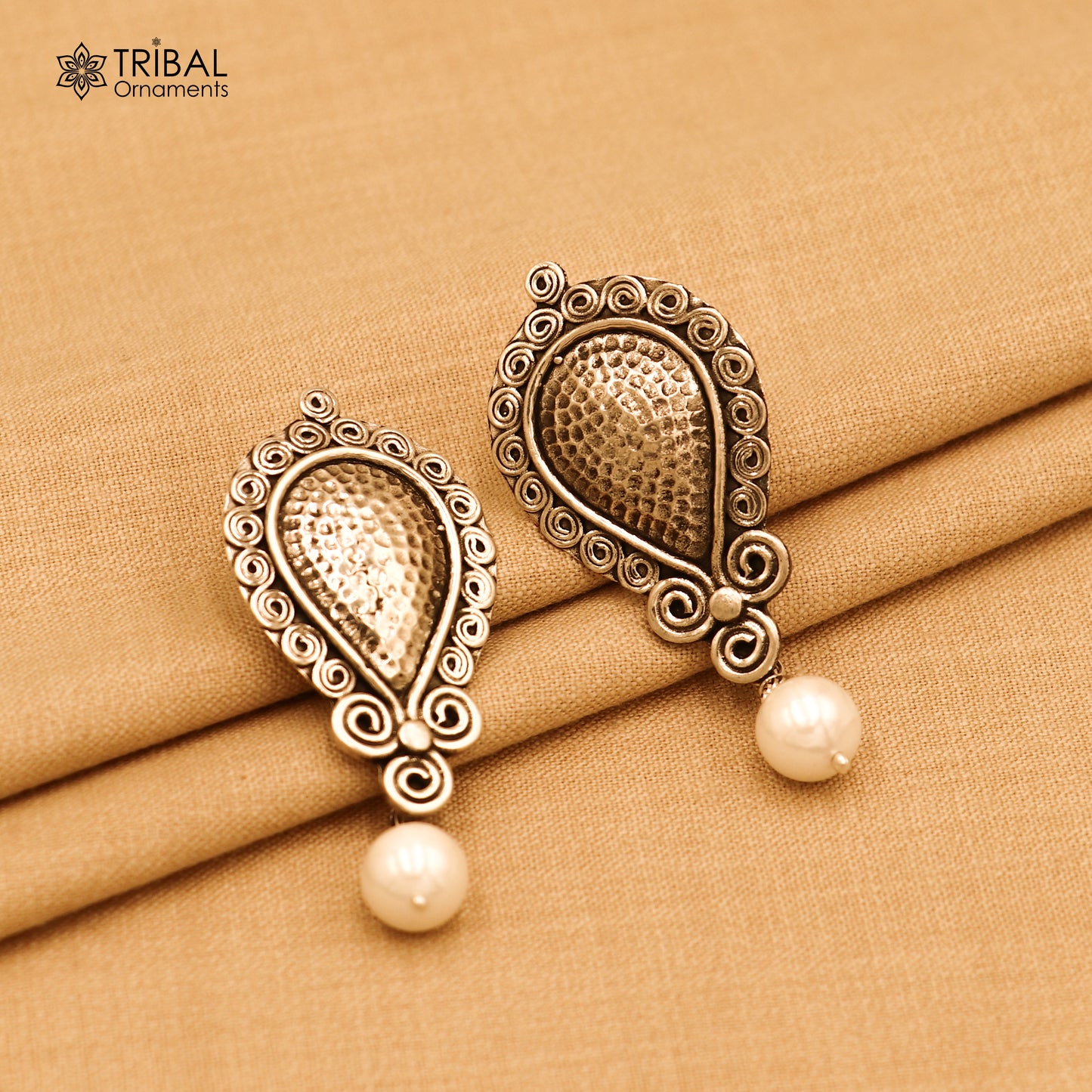 925 sterling silver ethnic vintage style traditional earring with drop dangle beads earring ear746