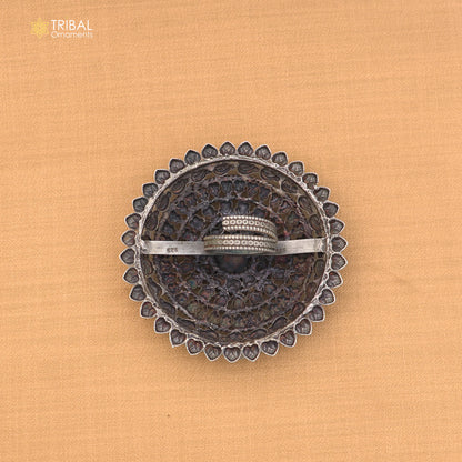 925 sterling silver round  flower design ring tribal ethnic Jewelry sr831