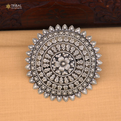 925 sterling silver round  flower design ring tribal ethnic Jewelry sr832