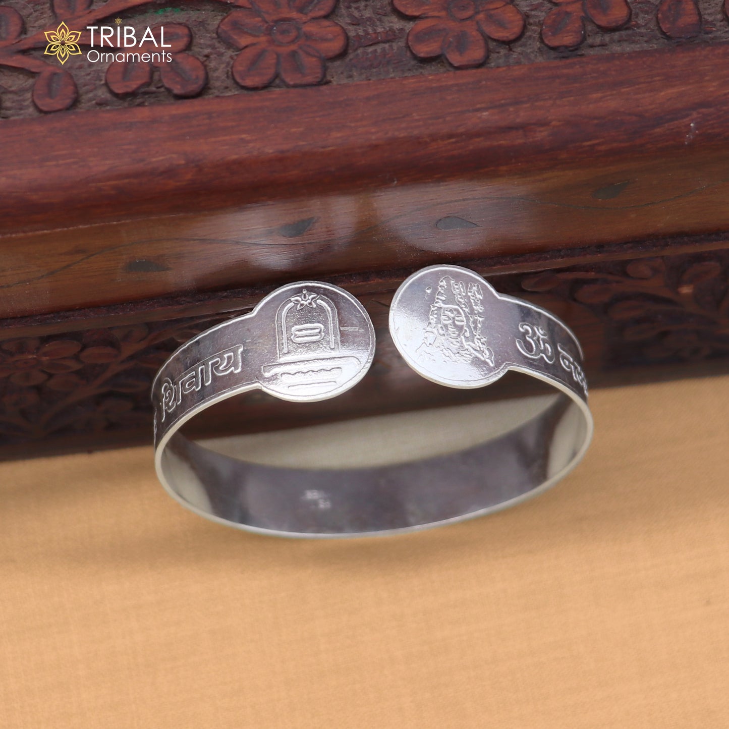 925 sterling silver Om Namah Shivay Mantra bangle cuff kada for unisex jewelry cuff260