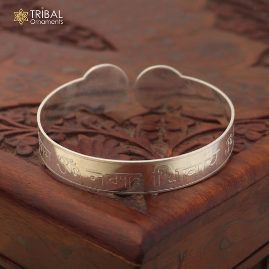 925 sterling silver Om Namah Shivay Mantra bangle cuff kada for unisex jewelry cuff260