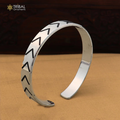 Arrow forge style bangle cuff kada 925 pure silver men's jewelry cuff249