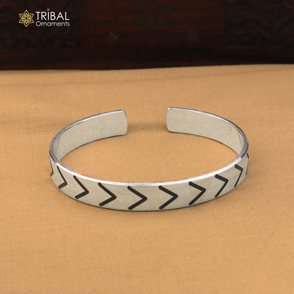 Arrow forge style bangle cuff kada 925 pure silver men's jewelry cuff249