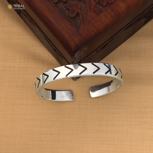 Arrow forge style bangle cuff kada 925 pure silver men's jewelry cuff249