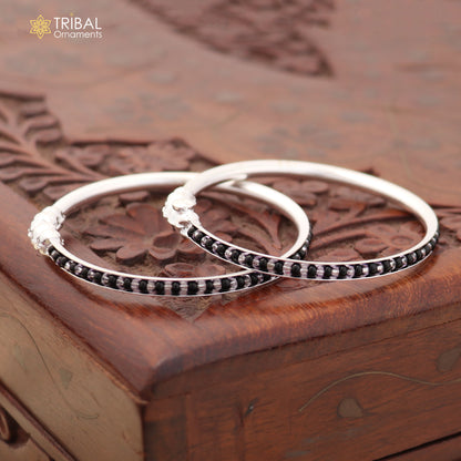 925 Sterling silver black stone design baby bangle kada ,kids jewelry bbk230