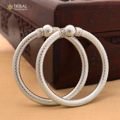 925 Sterling silver customized stylish ball design bangle kada tribal jewelry ba458