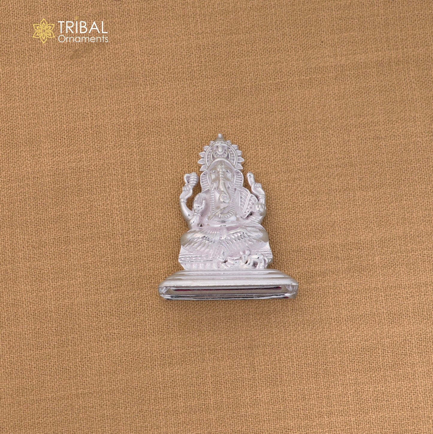 925 Sterling silver God Ganesha with laxmi ji Murti Statue figurine, puja articles su1428