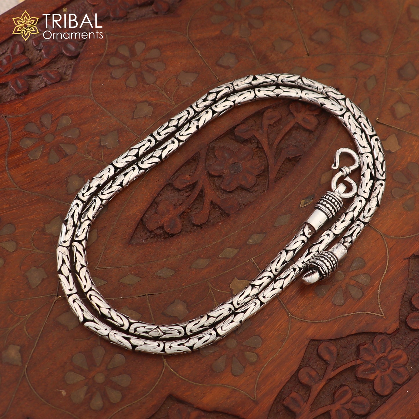 19.5 inches long Vintage design handmade solid byzantine chain, fabulous customized tribal belly dance jewelry from india ch604