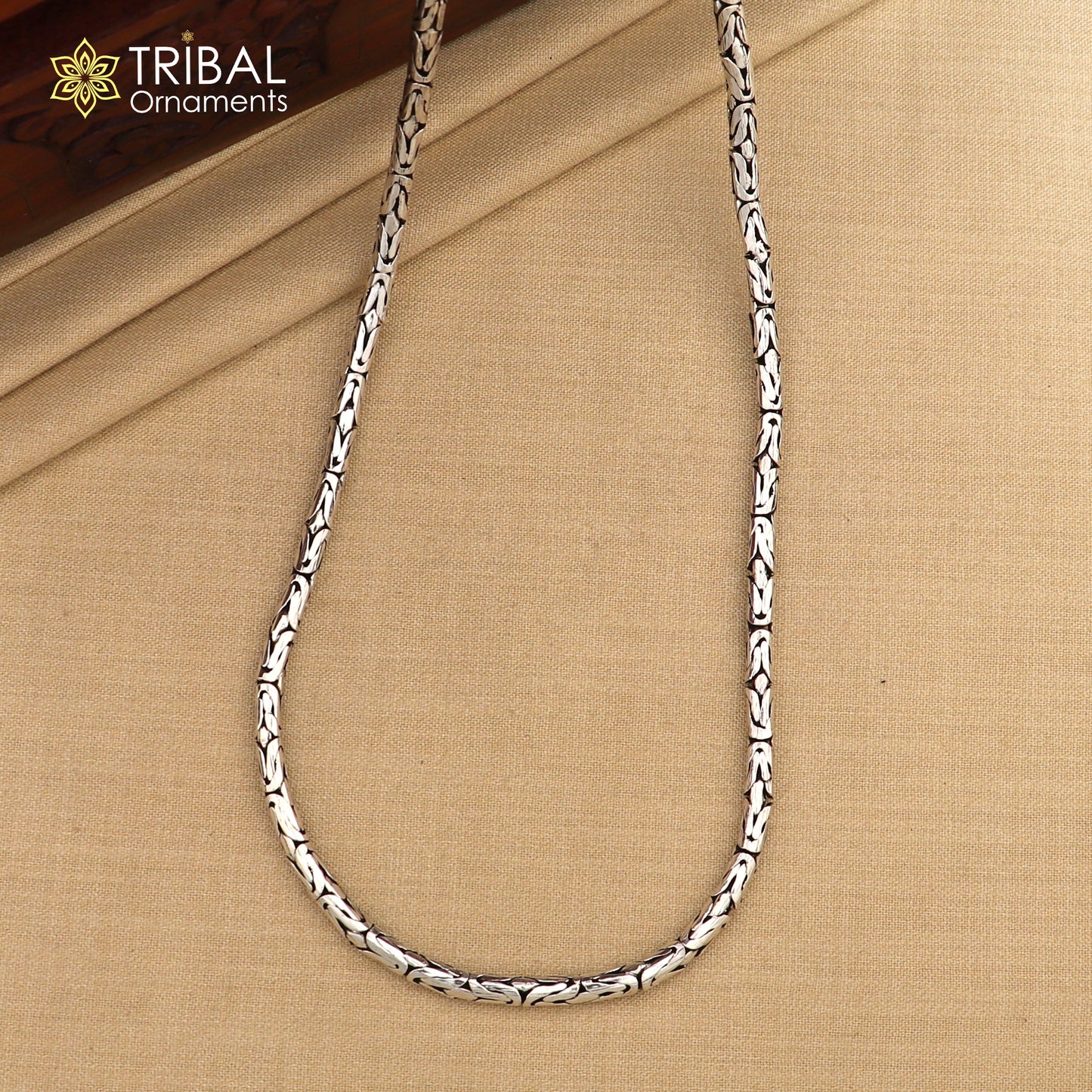 19.5 inches long Vintage design handmade solid byzantine chain, fabulous customized tribal belly dance jewelry from india ch604