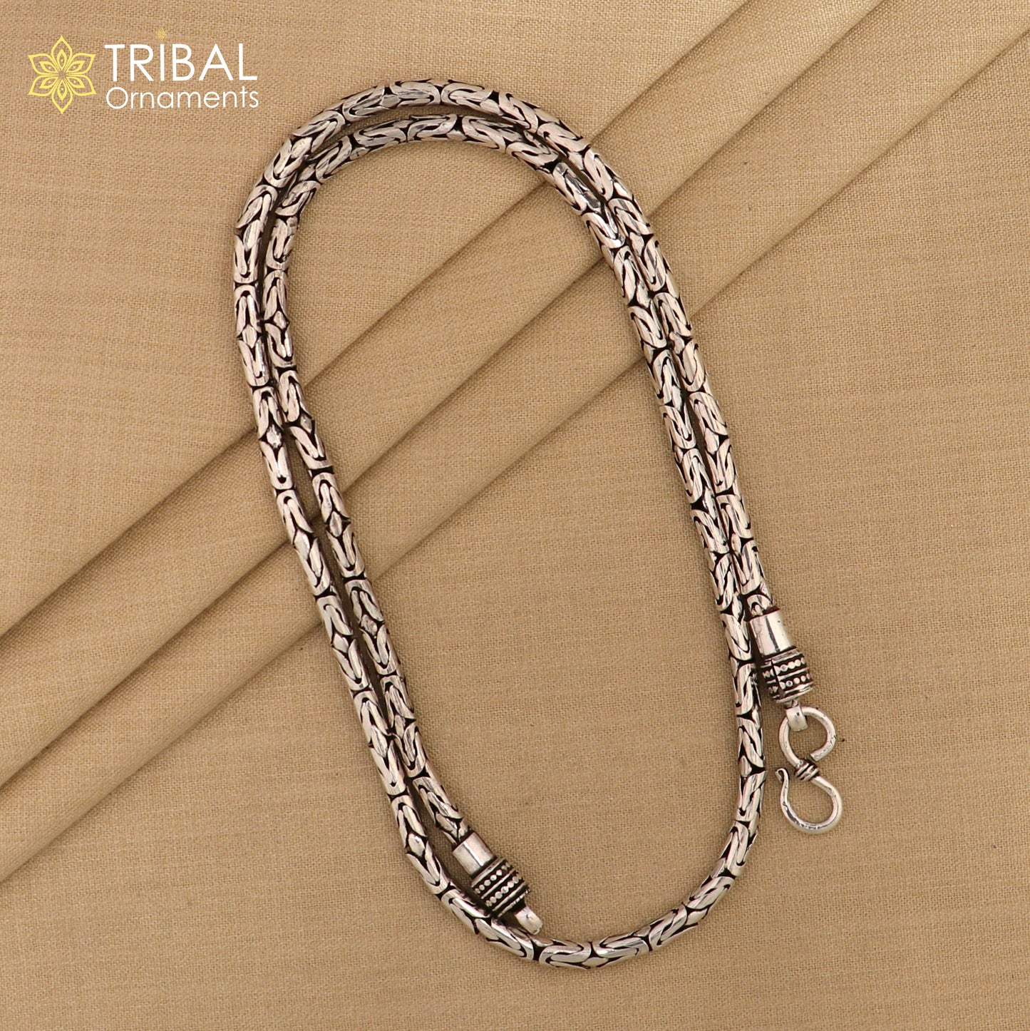 19.5 inches long Vintage design handmade solid byzantine chain, fabulous customized tribal belly dance jewelry from india ch604
