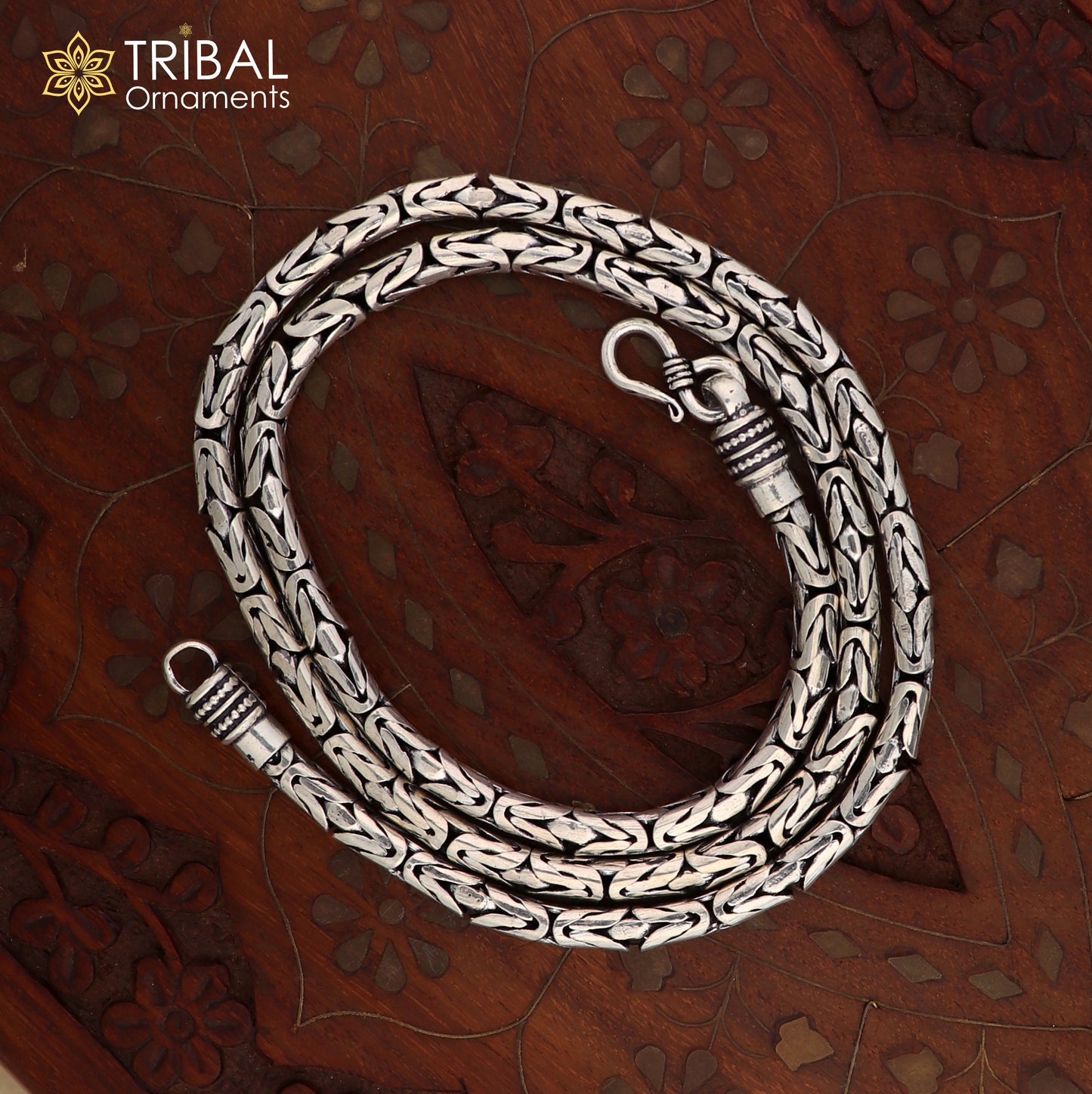 19.5 inches long Vintage design handmade solid byzantine chain, fabulous customized tribal belly dance jewelry from india ch604