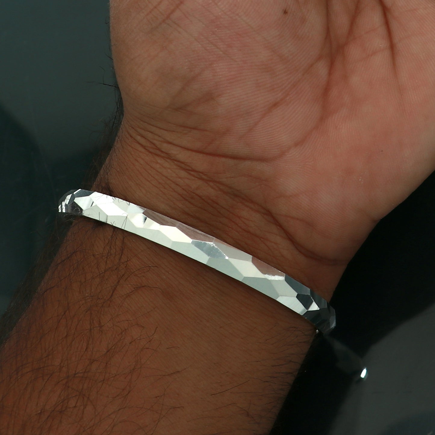 925 Sterling silver customized stylish bangle kada tribal jewelry nsk970