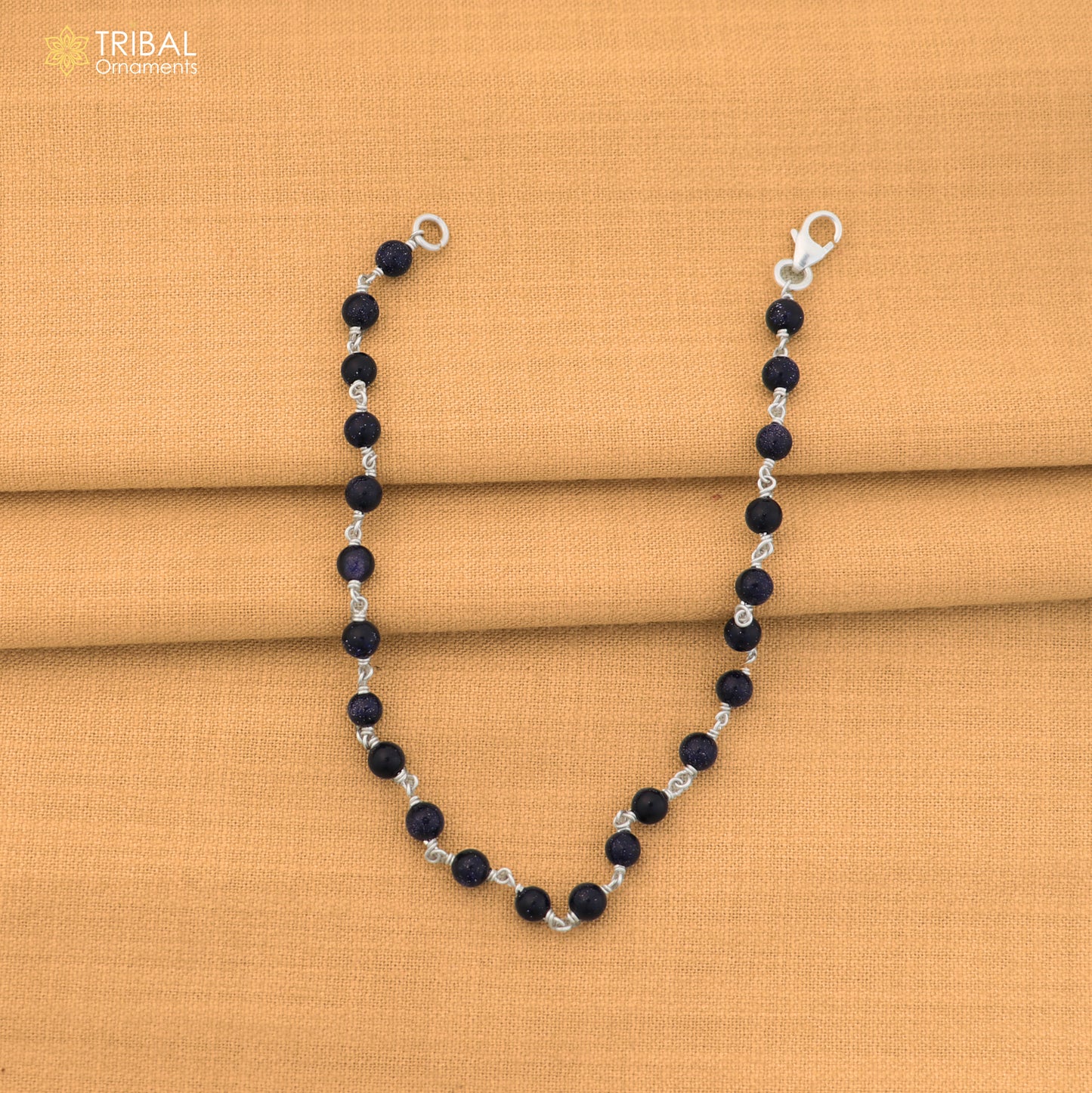 925 Sterling silver sand stone beads bracelet for unisex jewelry sbr802