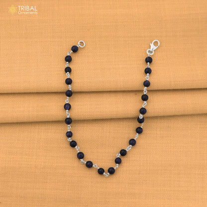 925 Sterling silver sand stone beads bracelet for unisex jewelry sbr802