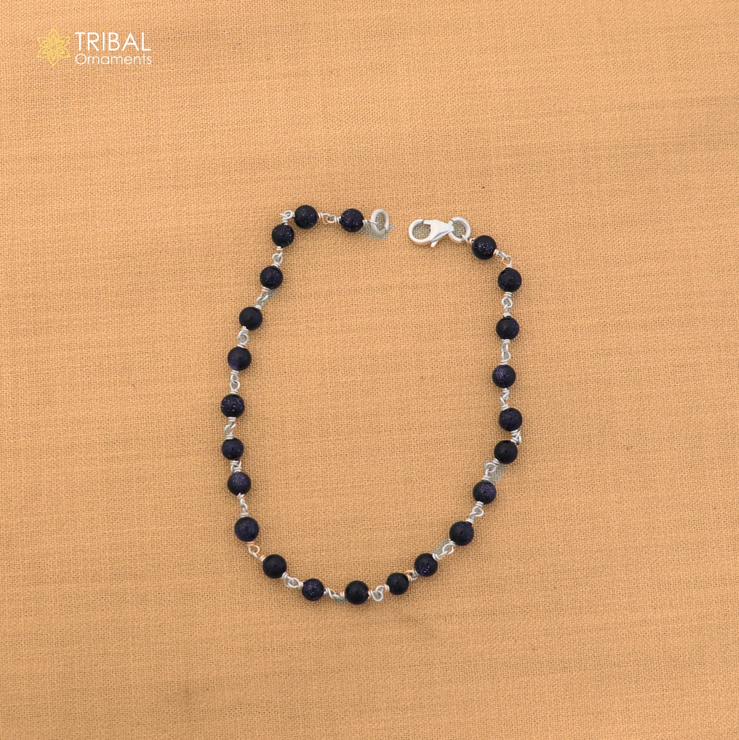 925 Sterling silver sand stone beads bracelet for unisex jewelry sbr802