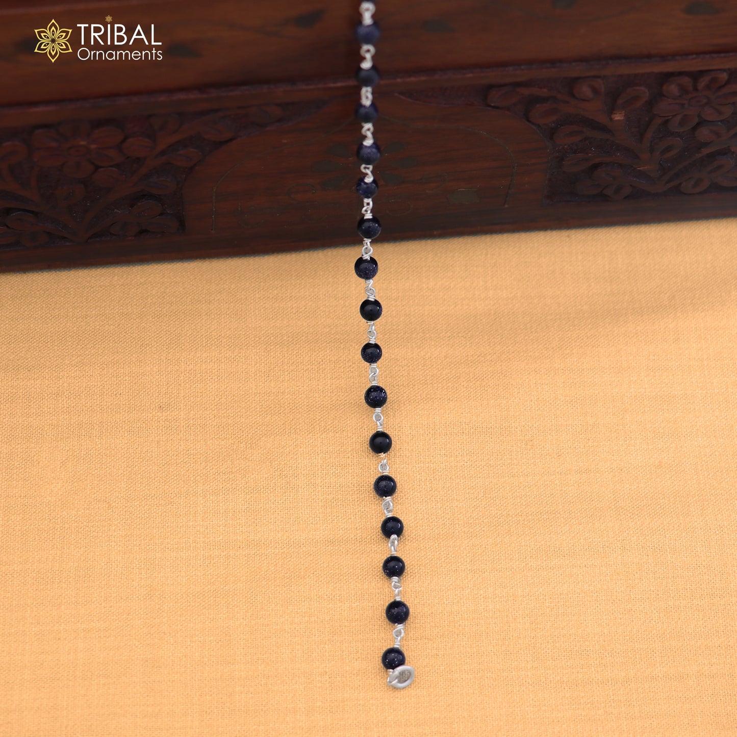 925 Sterling silver sand stone beads bracelet for unisex jewelry sbr802